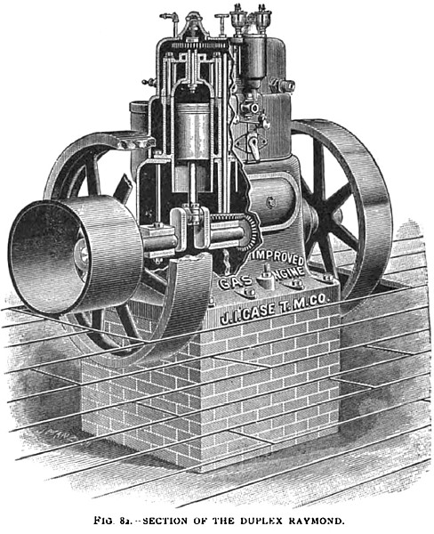 Section of the Raymond Duplex Gas Engine